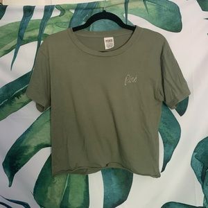 Army Green VS PINK Crop Top